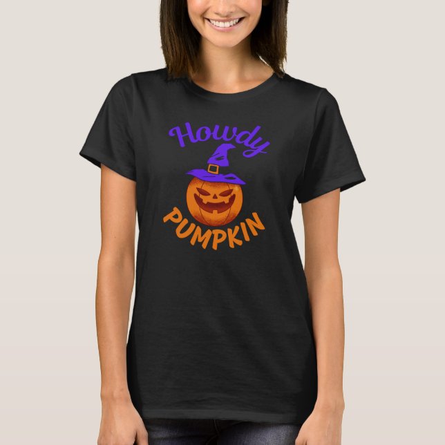 Howdy Pumpkin Halloween T-Shirt (Vorderseite)