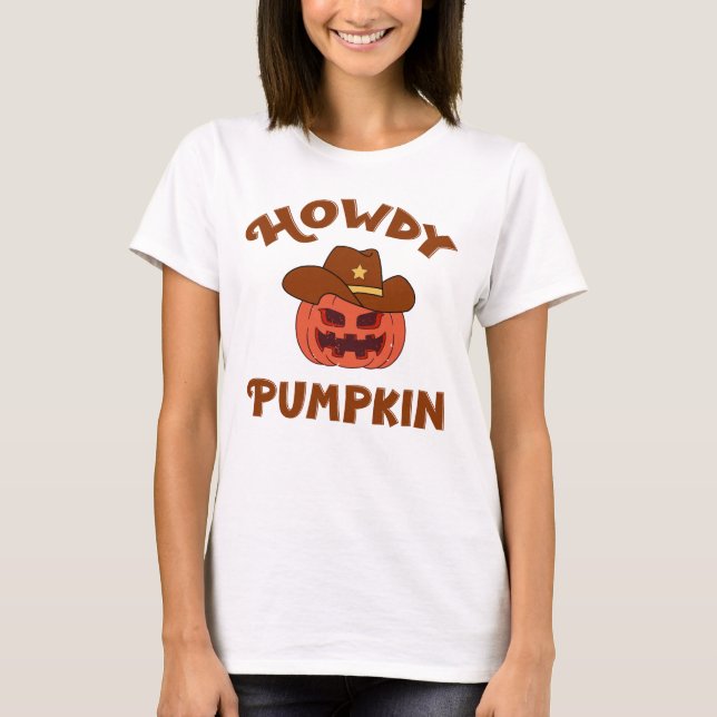 Howdy Pumpkin Halloween T-Shirt (Vorderseite)