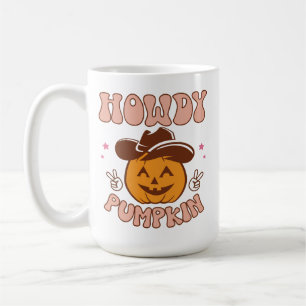 Howdy Pumpkin Western Retro Halloween Kaffeetasse