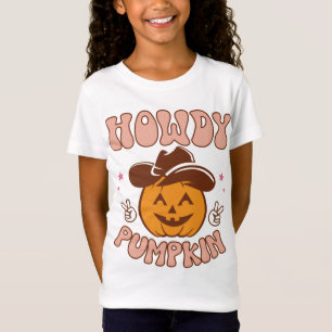 Howdy Pumpkin Western Retro Halloween T - Shirt