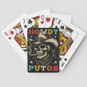 Howdy Putos Funny Skull Retro Vintag Spielkarten