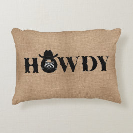 Howdy Raccoon Cowboy Hat Rustic Dekokissen