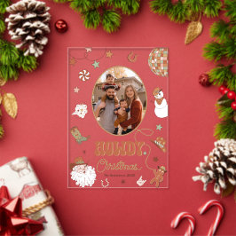 Howdy Retro Western Family Foto Weihnachtskarte Acryleinladungen
