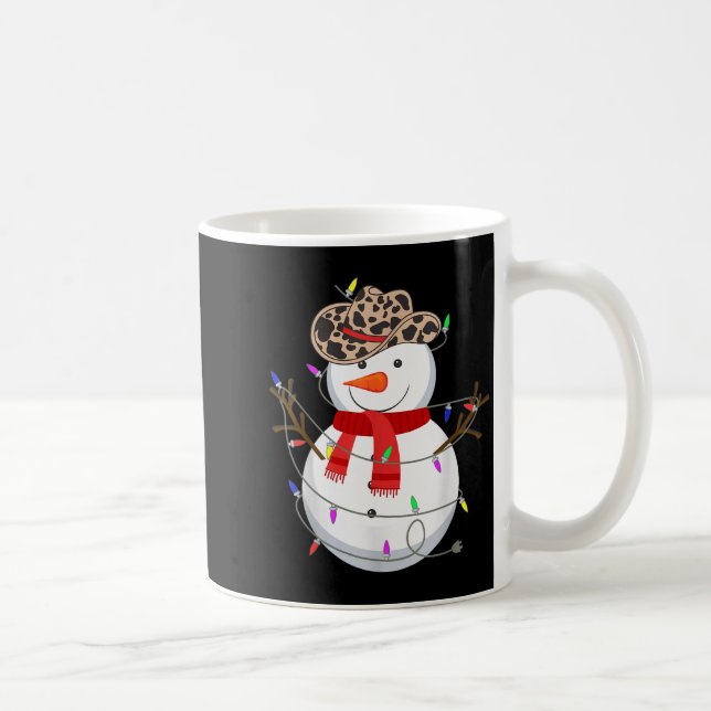 Howdy Snowman Funny Cowboy Hat Western Christmas 2 Kaffeetasse (Rechts)