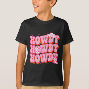 Howdy Southern Western Girl Country Rodeo Rosa Kuh T-Shirt