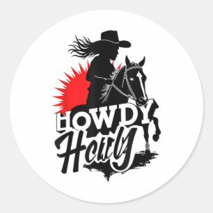 Howdy Texas Western Melanin Black Cowgirl African Runder Aufkleber