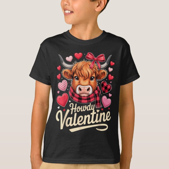 Howdy Valentine Cow Love Outfit For Couples And Af T-Shirt (Vorderseite)