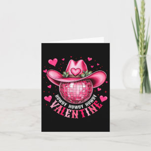 Howdy Valentine Disco Cowboy Hat Western Valentine Karte