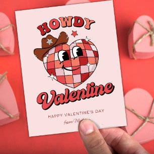 Howdy Valentine Niedliche Disco Ball Herzlich Will Postkarte