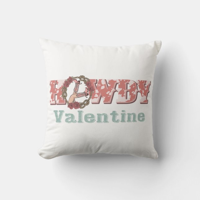 Howdy Valentine Western Country Kissen (Vorderseite)