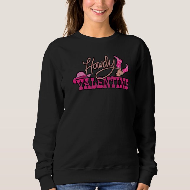Howdy Valentine Western Country Peace Sign Hand Re Sweatshirt (Vorderseite)