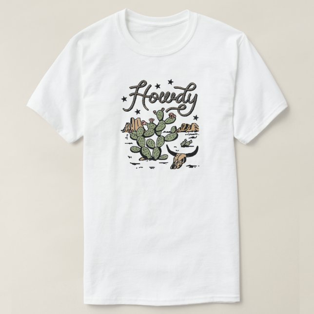 Howdy Western Cactus T-Shirt (Design vorne)