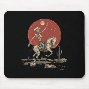 Howdy Western Cowboy Skeleton Reiten Vintag Mousepad