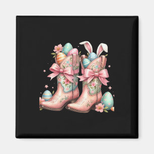 Howdy Western Osterbunny Coquette Cowboy Boots E Magnet