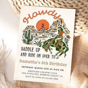 Howdy! Western Rodeo Cowboy Einladung zum Geburtst