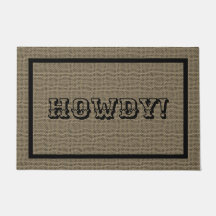 Howdy Western Rustic Welcome Mat | Große Türmatte