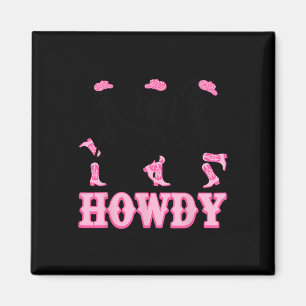 Howdy Western Skeleton Cowgirls tanzen Halloween Magnet