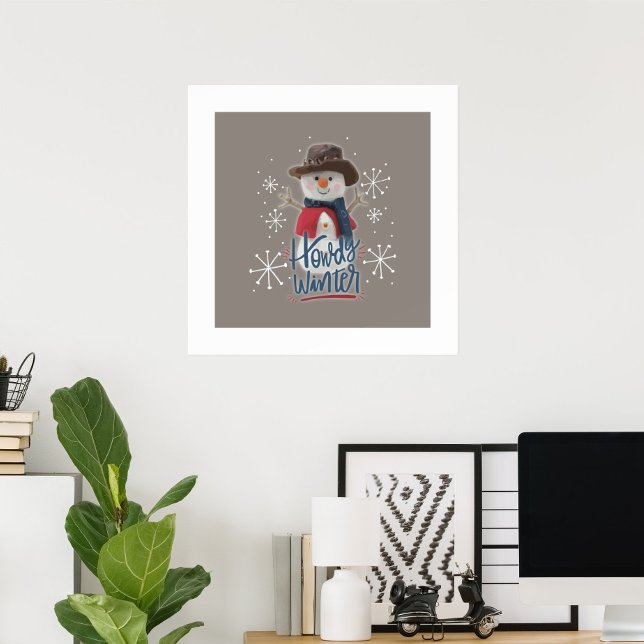 Howdy Winter Cowboy Snowman Poster (Von Creator hochgeladen)