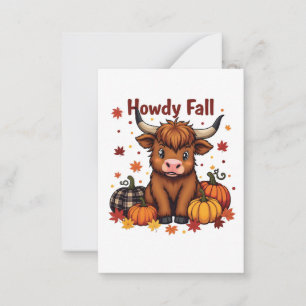 Howdy Y'all Herbst Moo Cow Daimler Pumpkin Mitteilungskarte