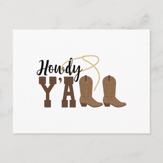 Howdy Y''all Postkarte (Vorderseite)