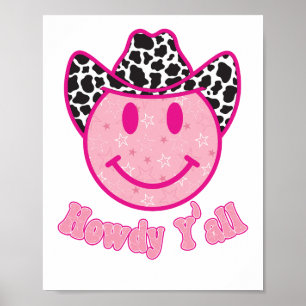 Howdy Y'all Western Smiley Poster