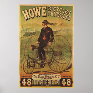 Howe Bicycles Vintag Poster