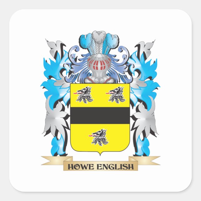 Howe-Englisches Wappen - Familienwappen Quadratischer Aufkleber (Vorderseite)