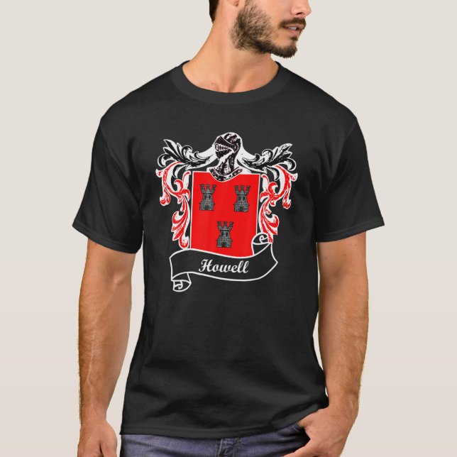 Howell Coat of Arms Nachname Familienwappen T-Shirt (Vorderseite)