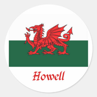 Howell Welsh Flag Runder Aufkleber