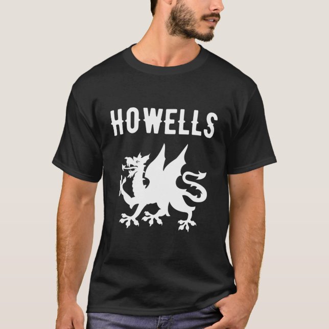 Howells Surname Welsh Familienname Wales Heraldic  T-Shirt (Vorderseite)