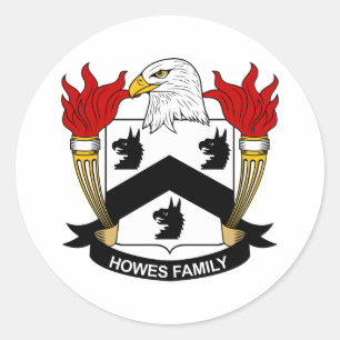 Howes Familienwappen Runder Aufkleber