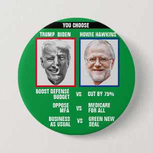 Howie Hawkins für Präsident 2020 Button