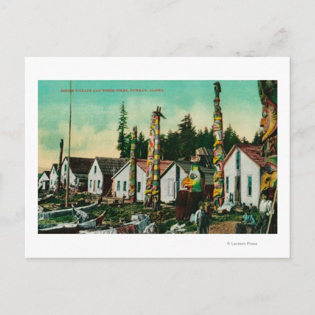 Howkan, Alaska Indian Village und Totems Postkarte (Vorderseite)