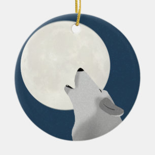 Howl am Mondwolf-Ornament Keramik Ornament