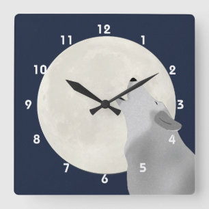 Howl At The Moon Wall Clock Quadratische Wanduhr