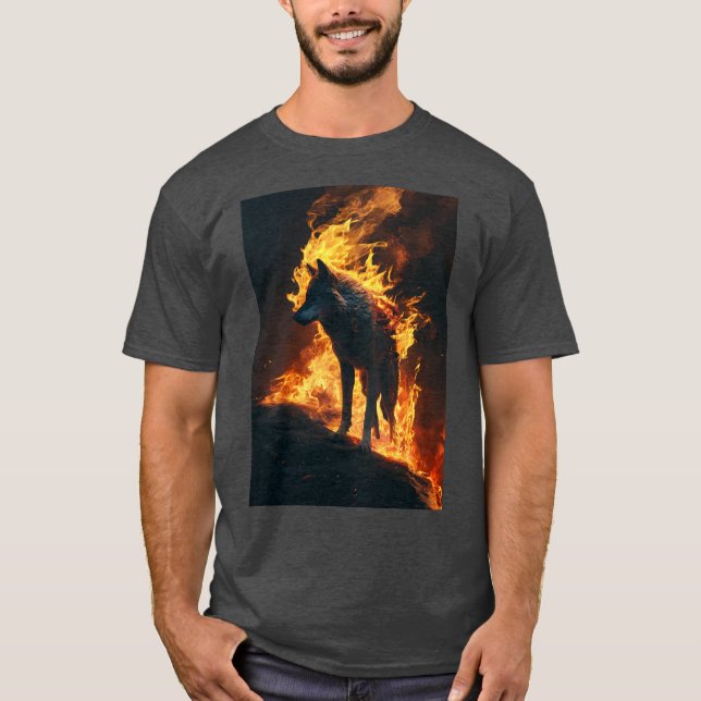 Howl der Flammen, entzünde den Wolf T-Shirt (Vorderseite)