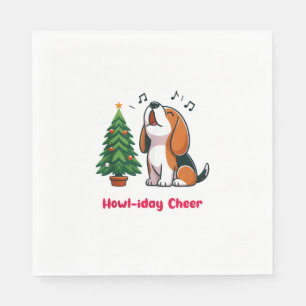 Howl-iday Cheer Beagle mit einem Weihnachtsbaumdes Serviette