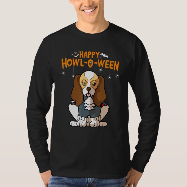 Howl O Ween Cavalier King Charles Spaniel Kostume T-Shirt (Vorderseite)