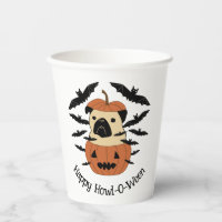 Howl-O-Ween-Mops in einem Jack-O-Lantern mit Flede