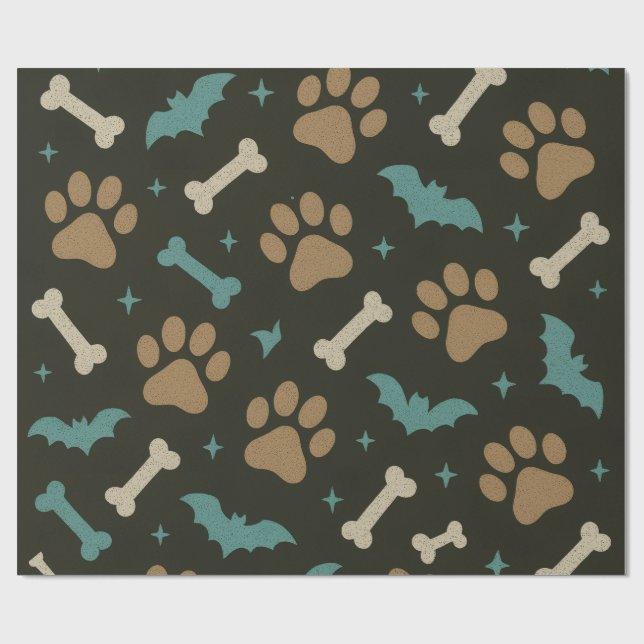 Howl-O-Ween Paws & Bones Collection Geschenkpapier (Flach)