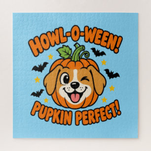 Howl O Ween Pupkin Perfekter Süßer Hund Halloween Puzzle