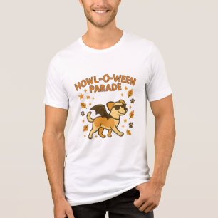 Howl-O-Ween-Umzug Süßes Hund-Fledermaus-Kostüm Tri-Blend Shirt