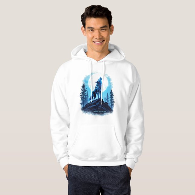 Howl of the Future - Robotic Wolf Hoodie (Vorne ganz)