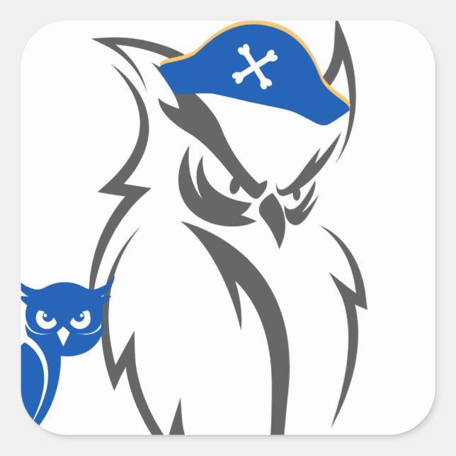 Howl und Pirate Quadratischer Aufkleber (Vorderseite)