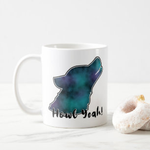 Howl Yeah! Space Galaxy Wolf Silhouette Kaffeetasse