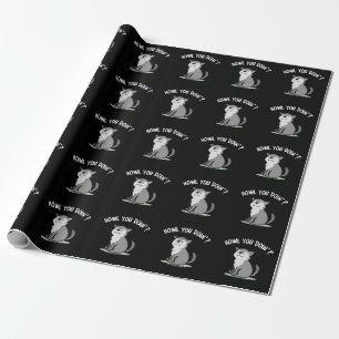 Howl You Doin Funny Baby Wolf Puck Dark BG Geschenkpapier