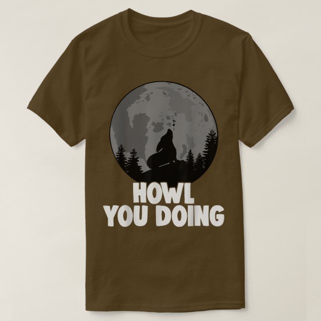 Howl You Dowling Corgi Howling Moon Women Doggy Mo T-Shirt (Design vorne)