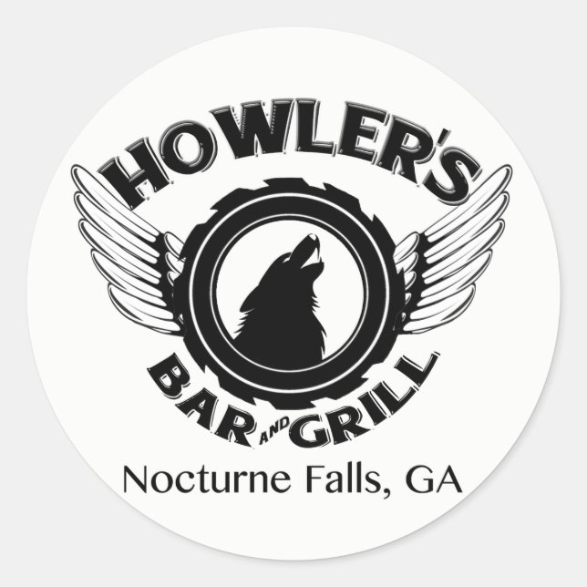 Howlers B&W Decal Runder Aufkleber (Vorderseite)