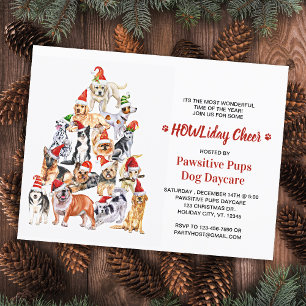 HOWLiday Cheer Dog Lover Christmas Pet Business Einladungspostkarte