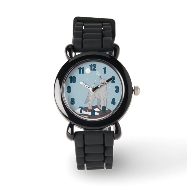 Howling Arctic Wolf Armbanduhr (Vorderseite)